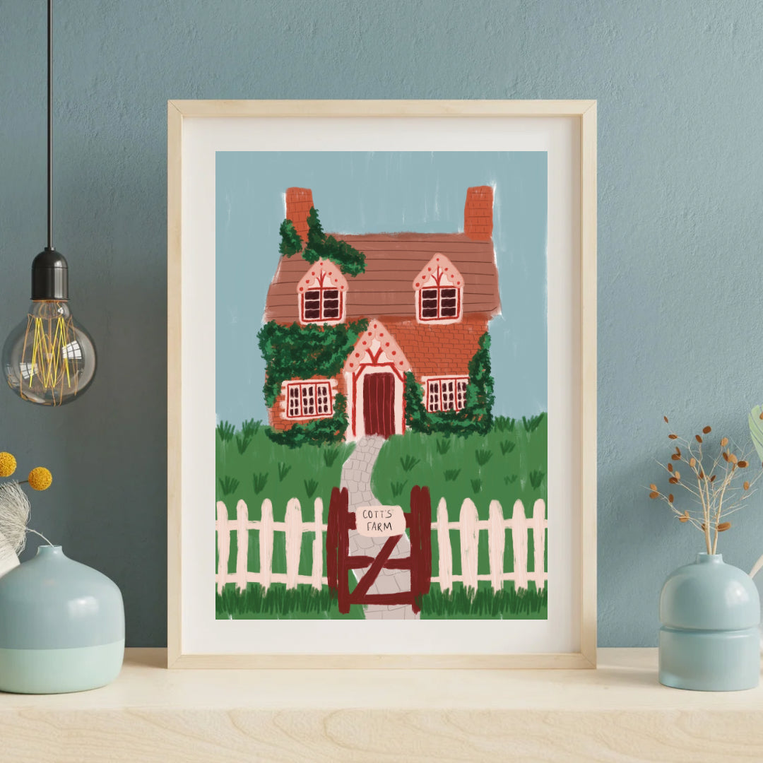 Cottage at the end of the road | A4 art print