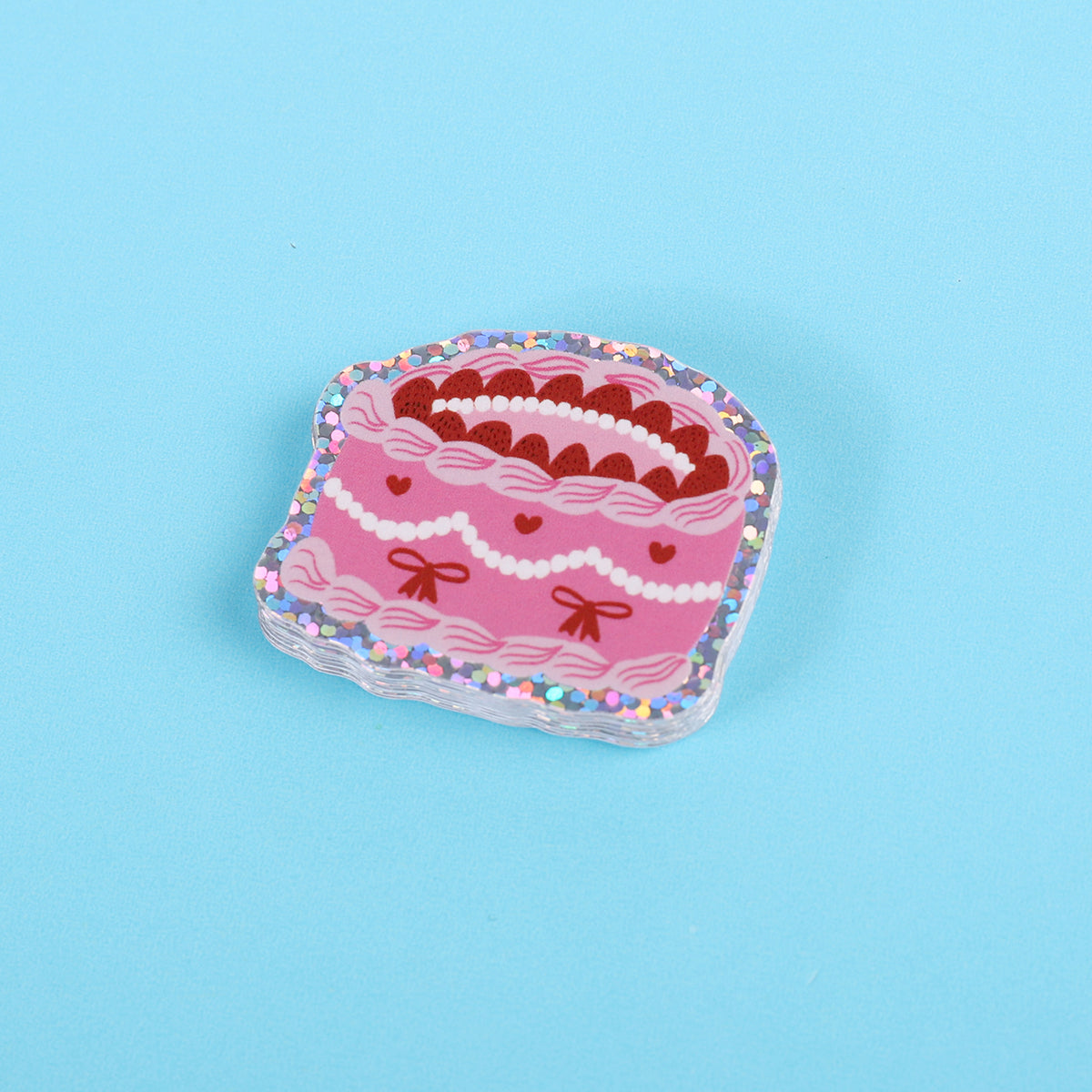Vintage cake | Small Glitter Sticker