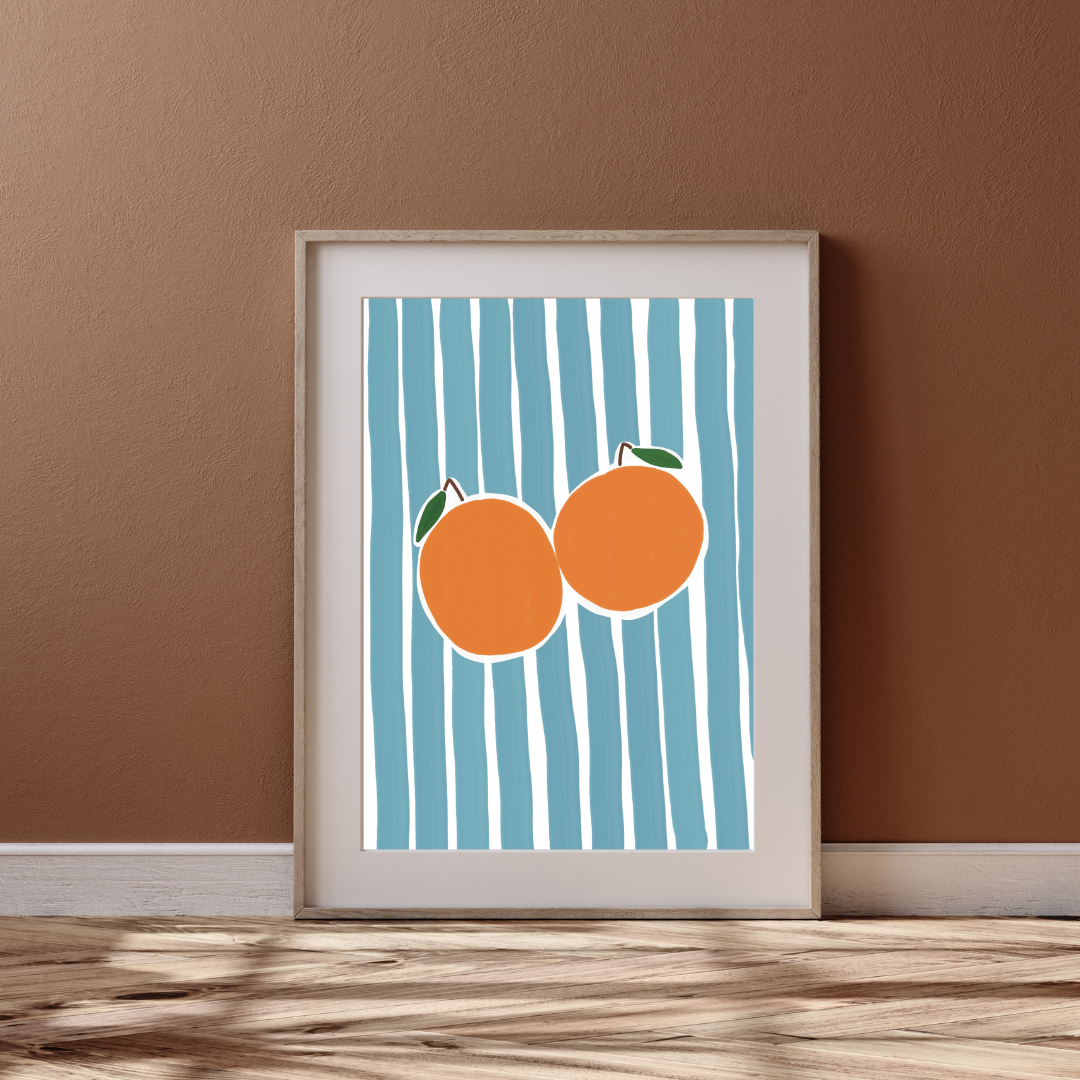 Stripes and oranges | A4 art print