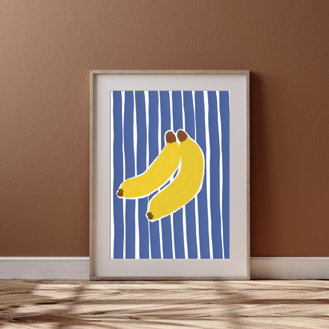 Stripes and bananas | A4 art print