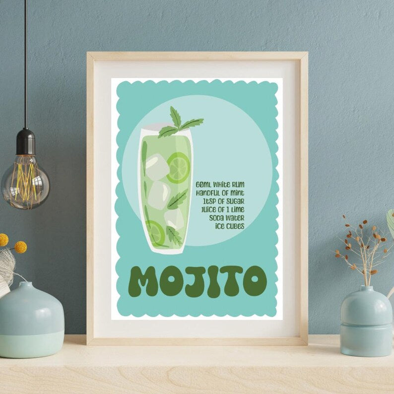 Mojito Cocktail | A4 art print