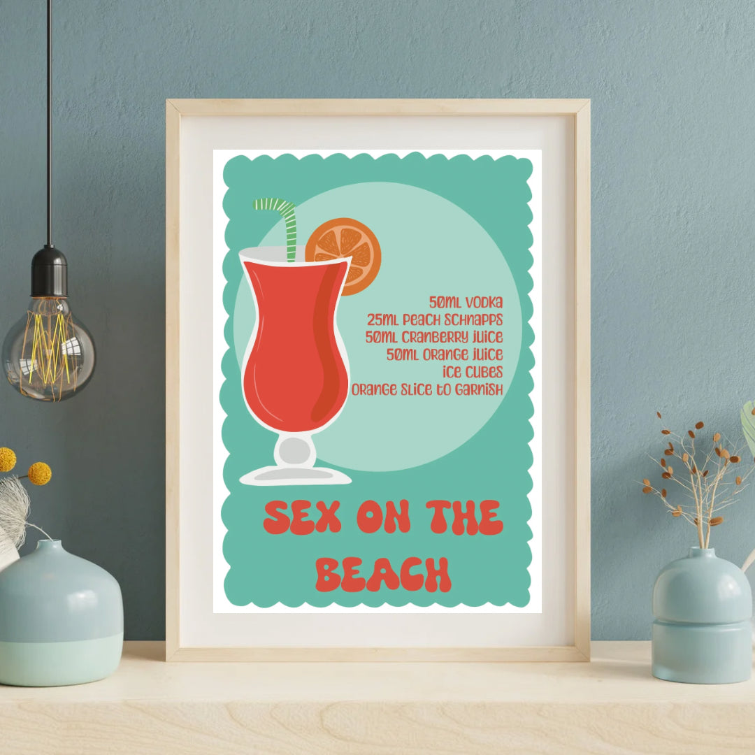 Sex on the Beach Cocktail | A4 art print