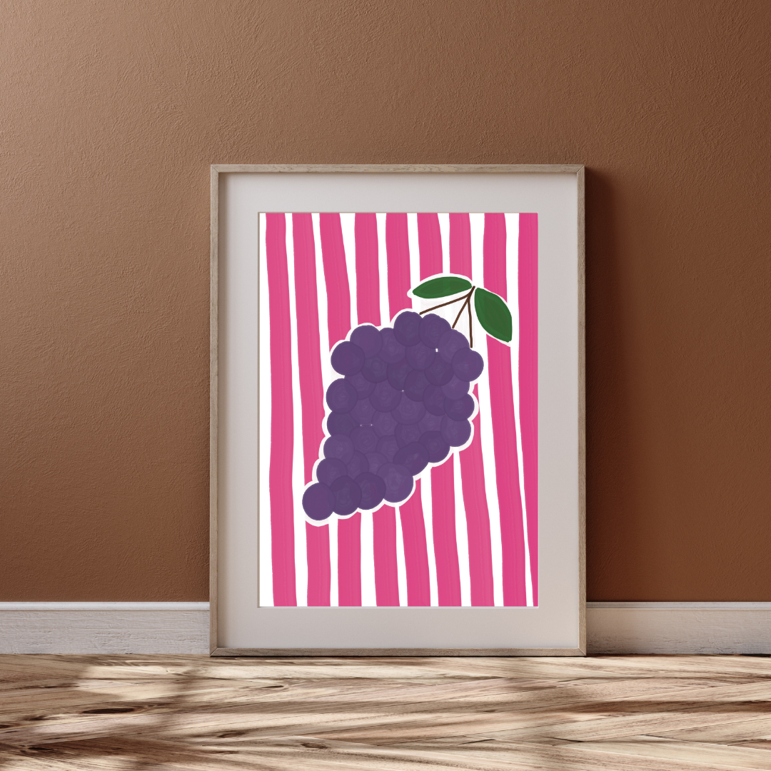 Stripes and grapes | A4 art print