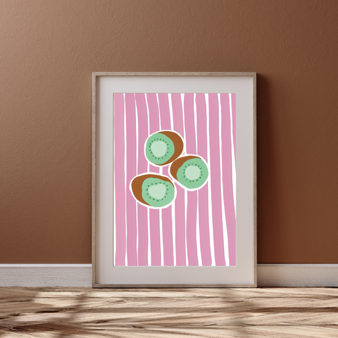 Stripes and kiwi | A4 art print