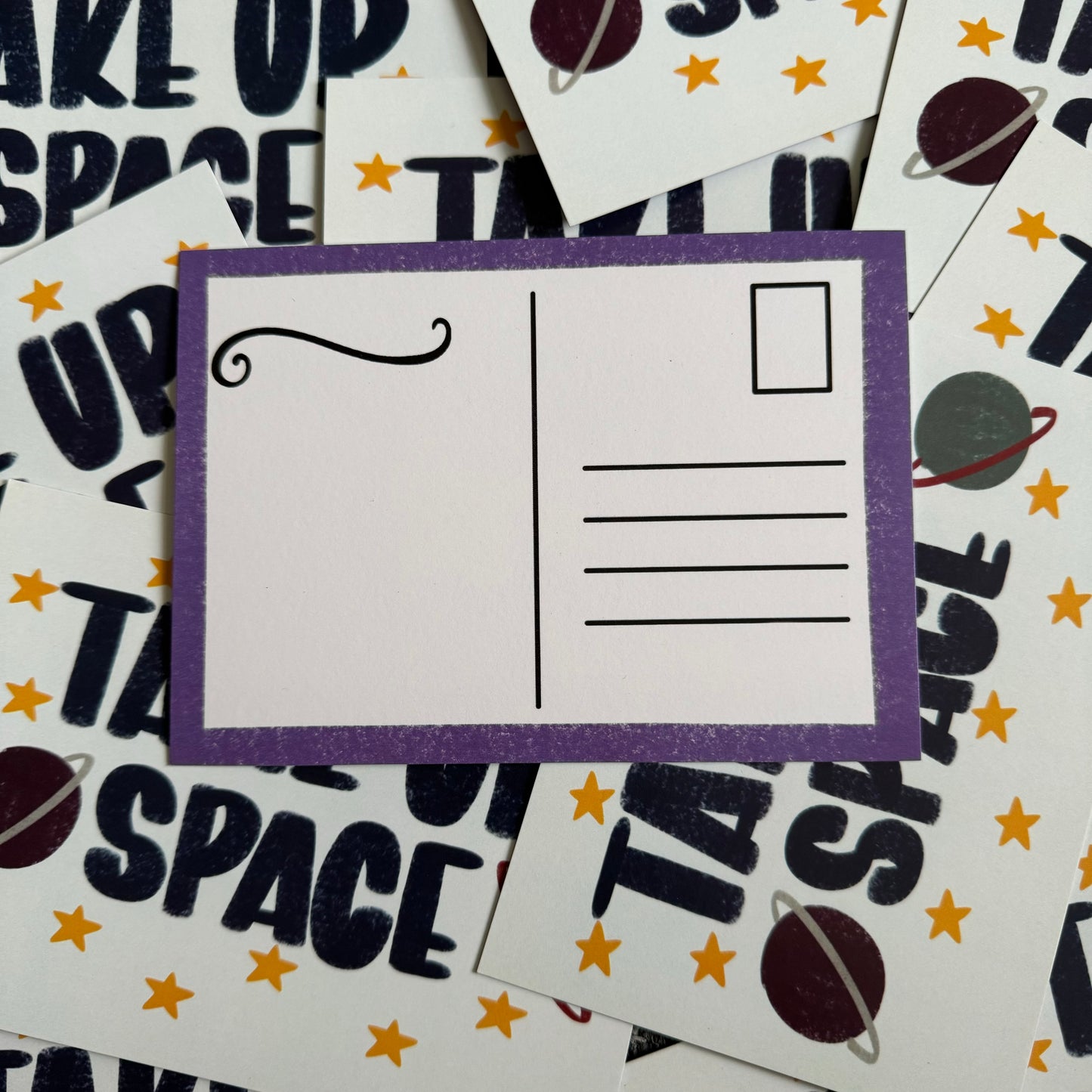 Take Up Space | A6 blank back postcard