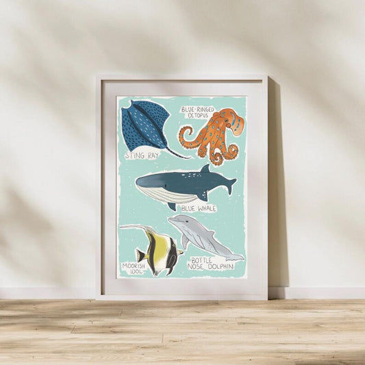 Ocean Animals | A4 art print