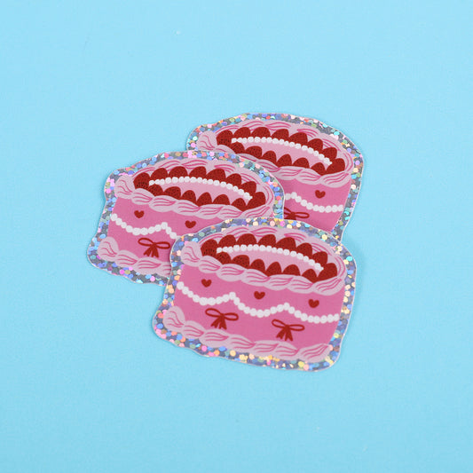 Vintage cake | Small Glitter Sticker