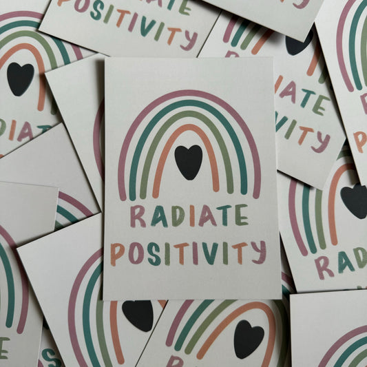 Radiate Positivity  | A6 blank back postcard