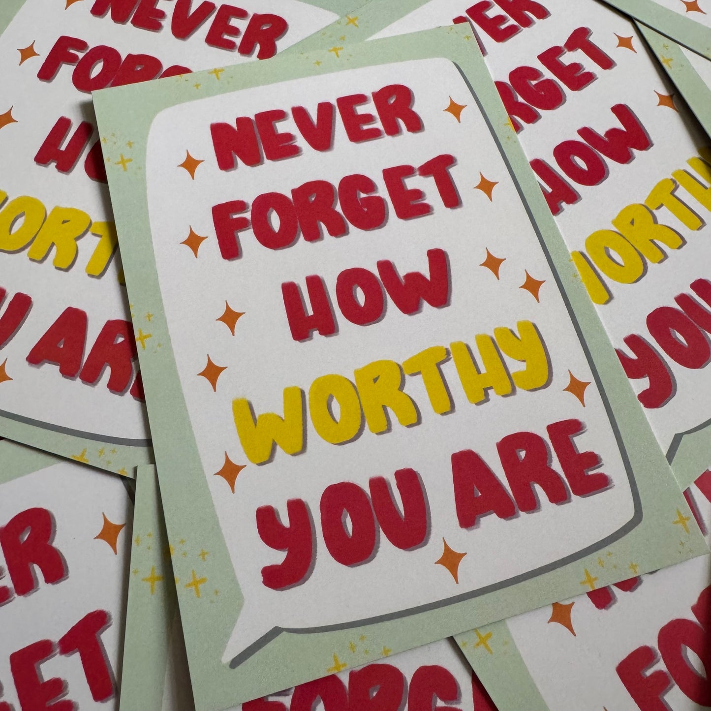 Never Forget How Worthy You Are  | A6 blank back postcard