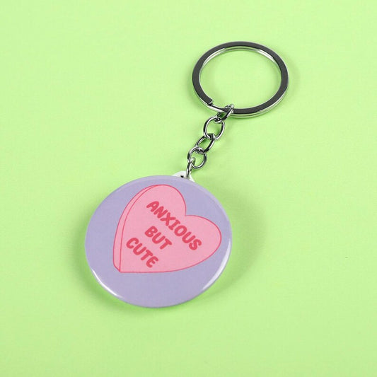 Anxious but cute | Mirror key chain