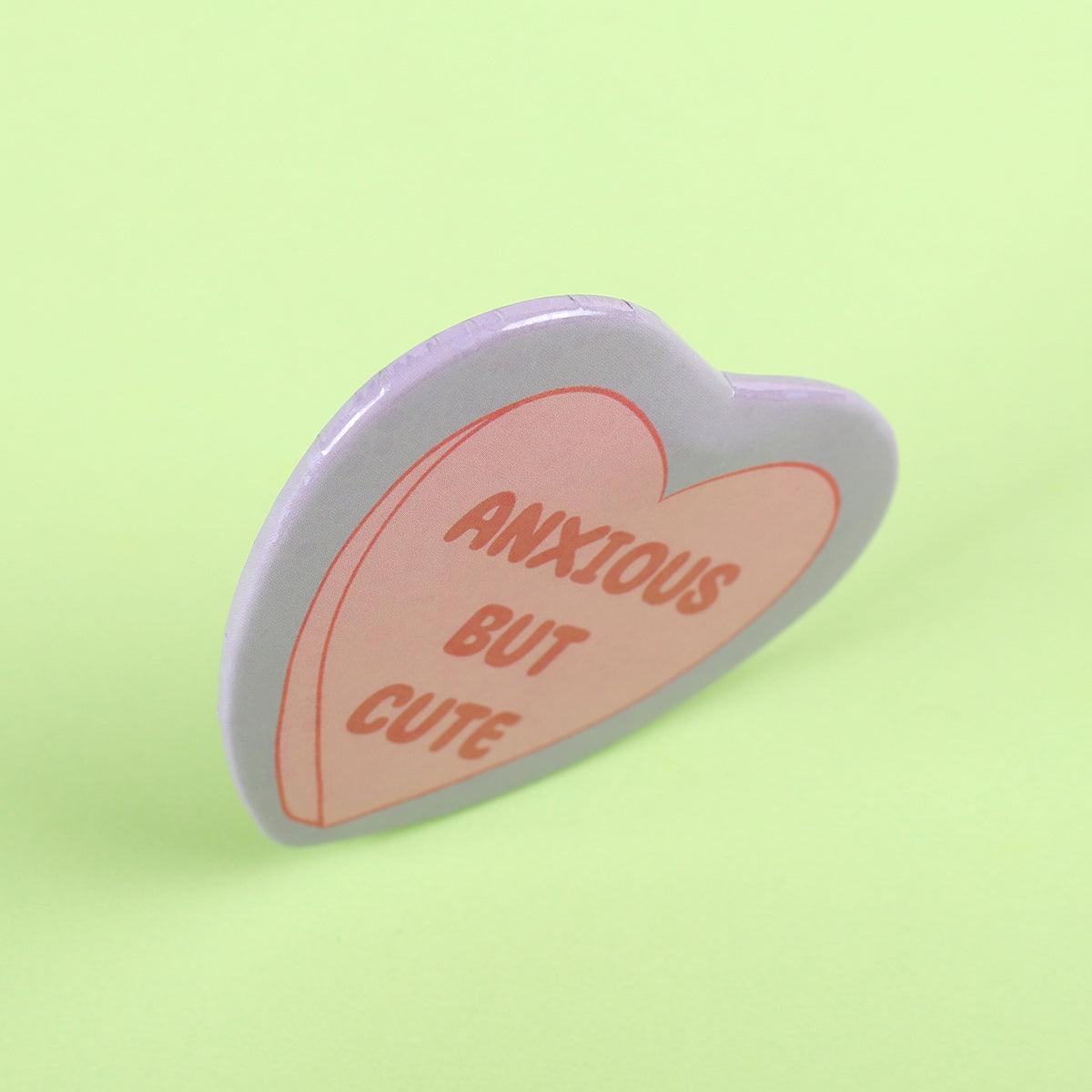 Anxious but cute | Heart Pin Badge