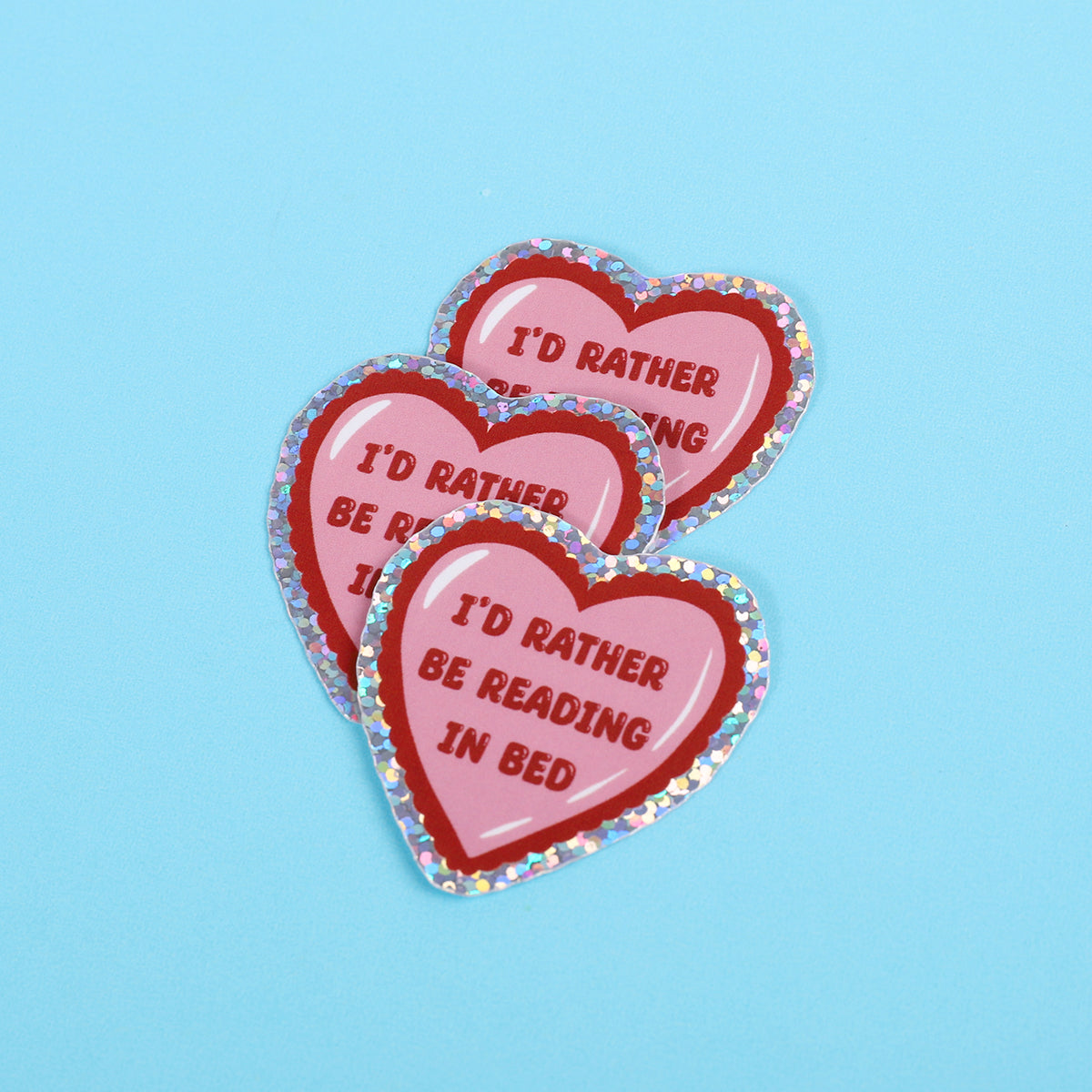 I’d rather be reading in bed | Small Glitter Sticker