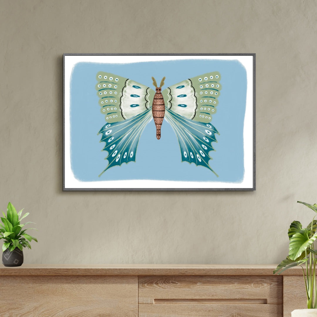 Blue Moth | A4 art print