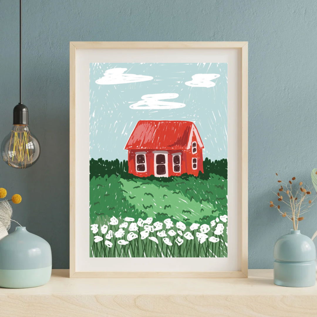 House on a hill | A4 art print