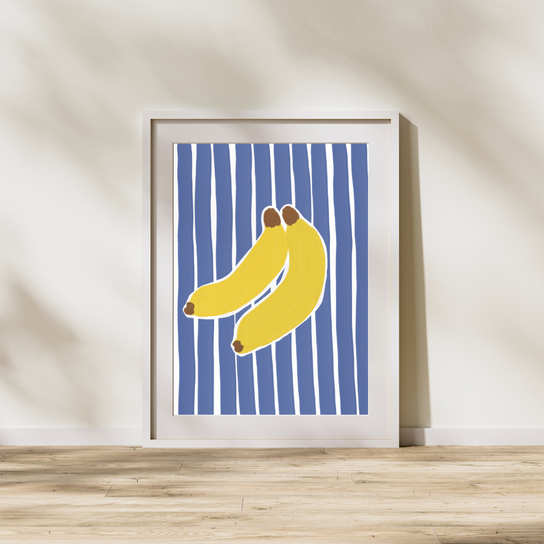 Stripes and bananas | A4 art print