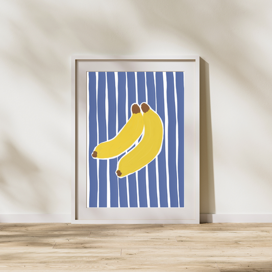 Stripes and bananas | A4 art print
