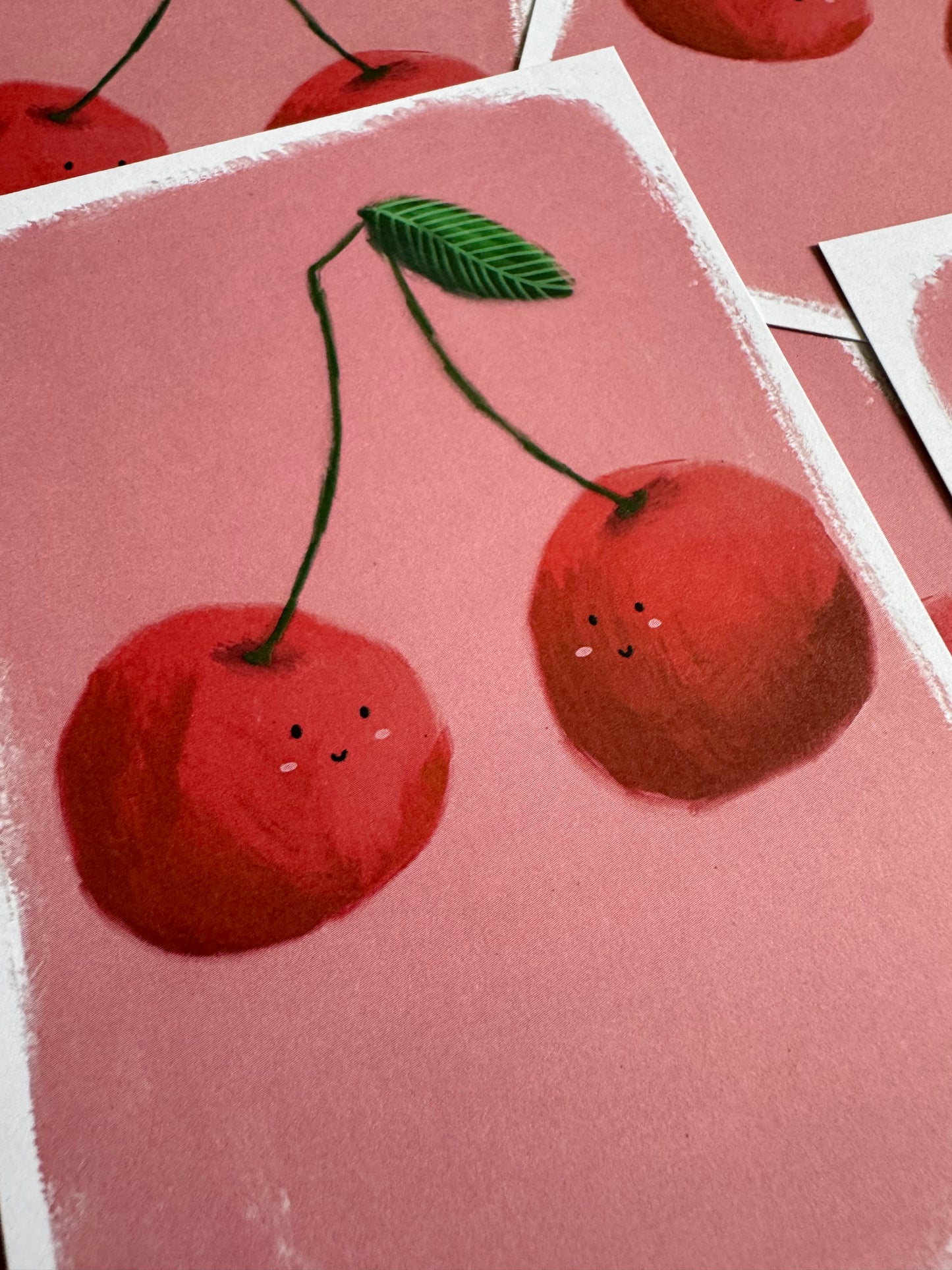 Happy Cherries | A6 blank back postcard