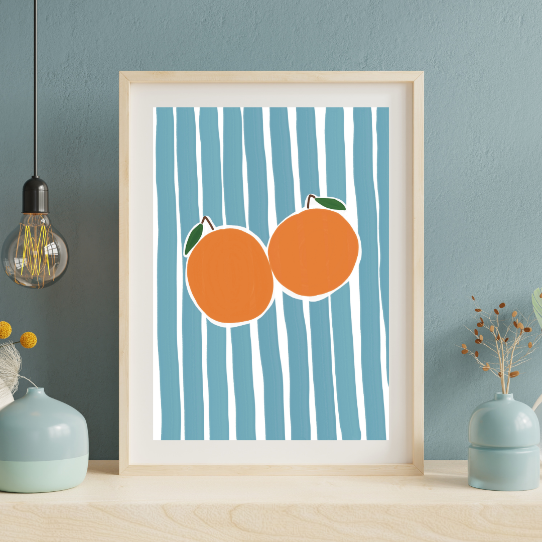 Stripes and oranges | A4 art print