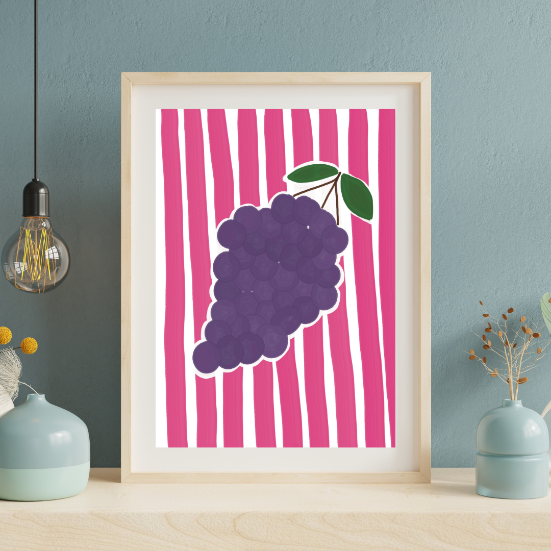 Stripes and grapes | A4 art print