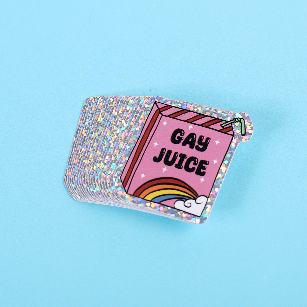 Gay Juice | Small Glitter Sticker