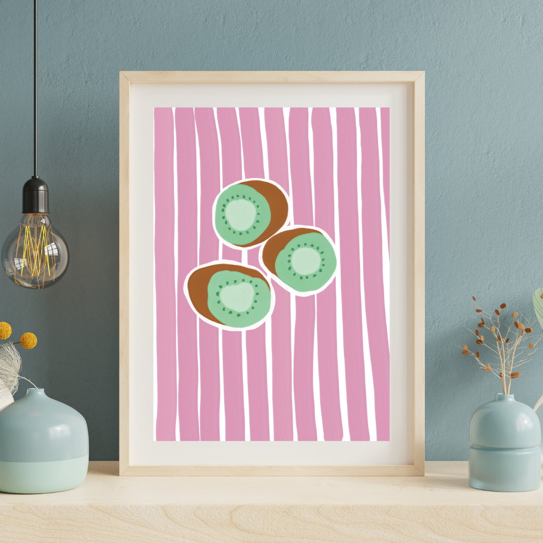 Stripes and kiwi | A4 art print