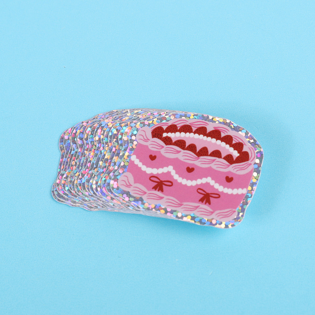 Vintage cake | Small Glitter Sticker