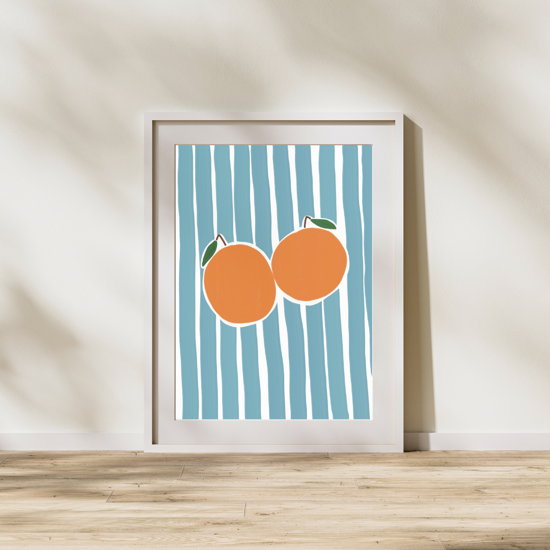 Stripes and oranges | A4 art print
