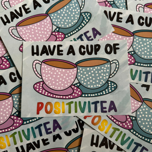 Have a Cup of Positivitea  | A6 blank back postcard