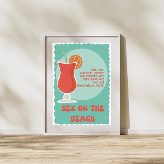 Sex on the Beach Cocktail | A4 art print