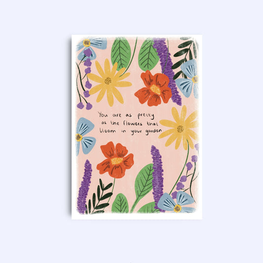 You’re as pretty | A6 Greeting Card With Envelope