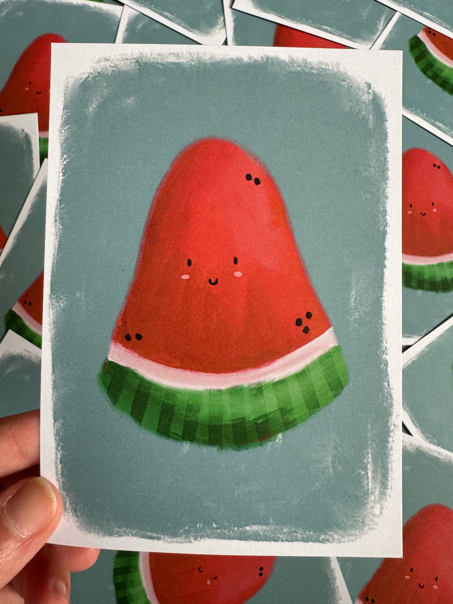 Happy watermelon | A6 blank back postcard
