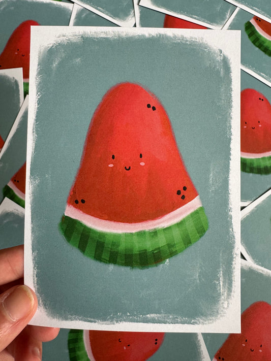 Happy watermelon | A6 blank back postcard