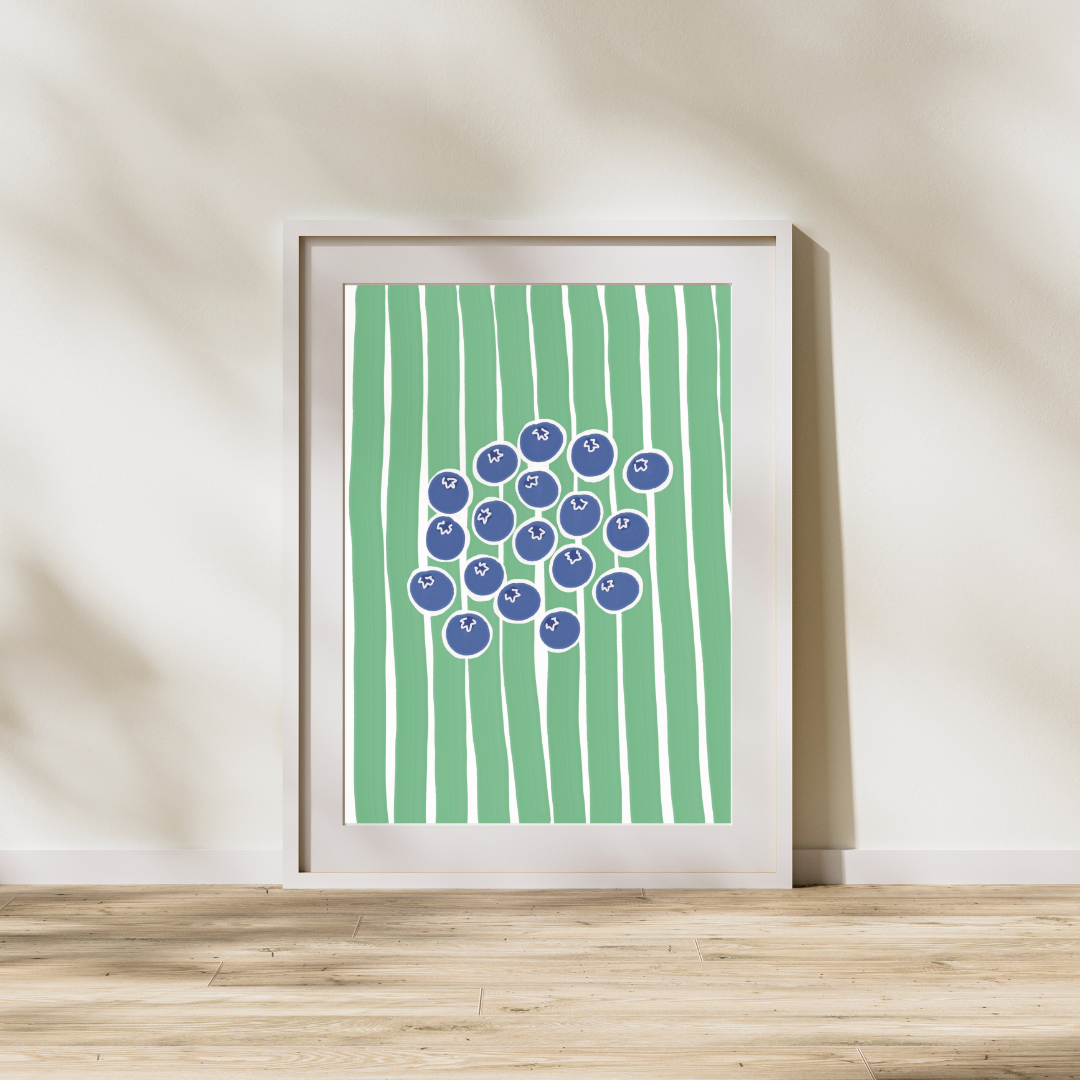 Stripes and blueberries | A4 art print