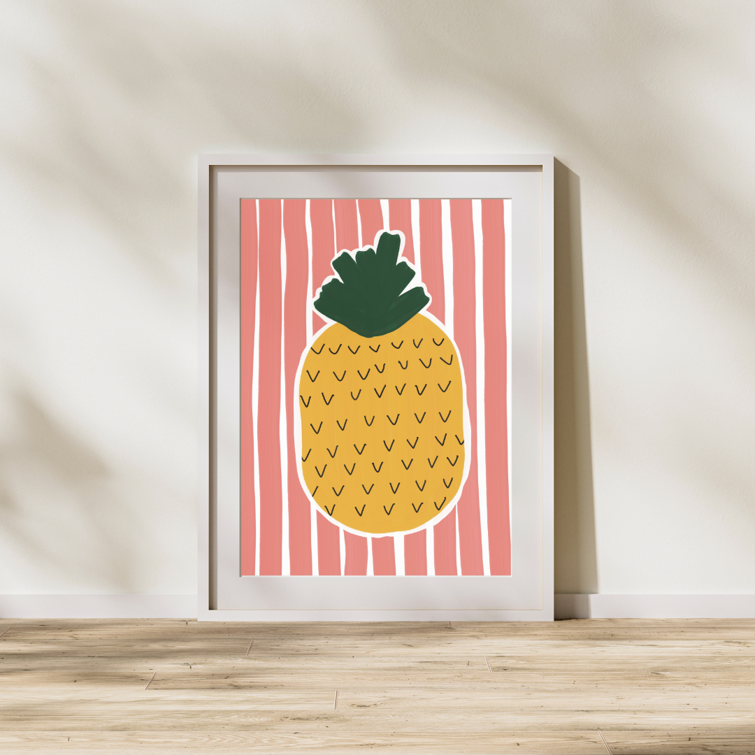 Stripes and pineapple | A4 art print