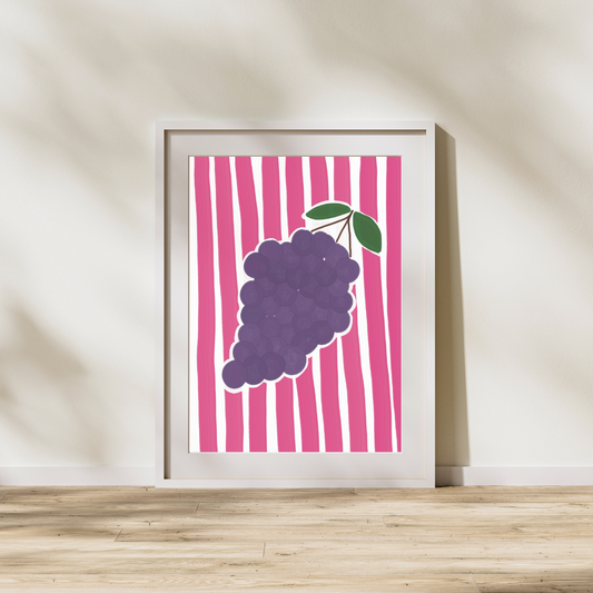 Stripes and grapes | A4 art print