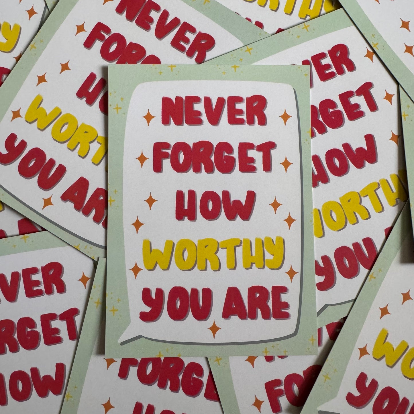 Never Forget How Worthy You Are  | A6 blank back postcard