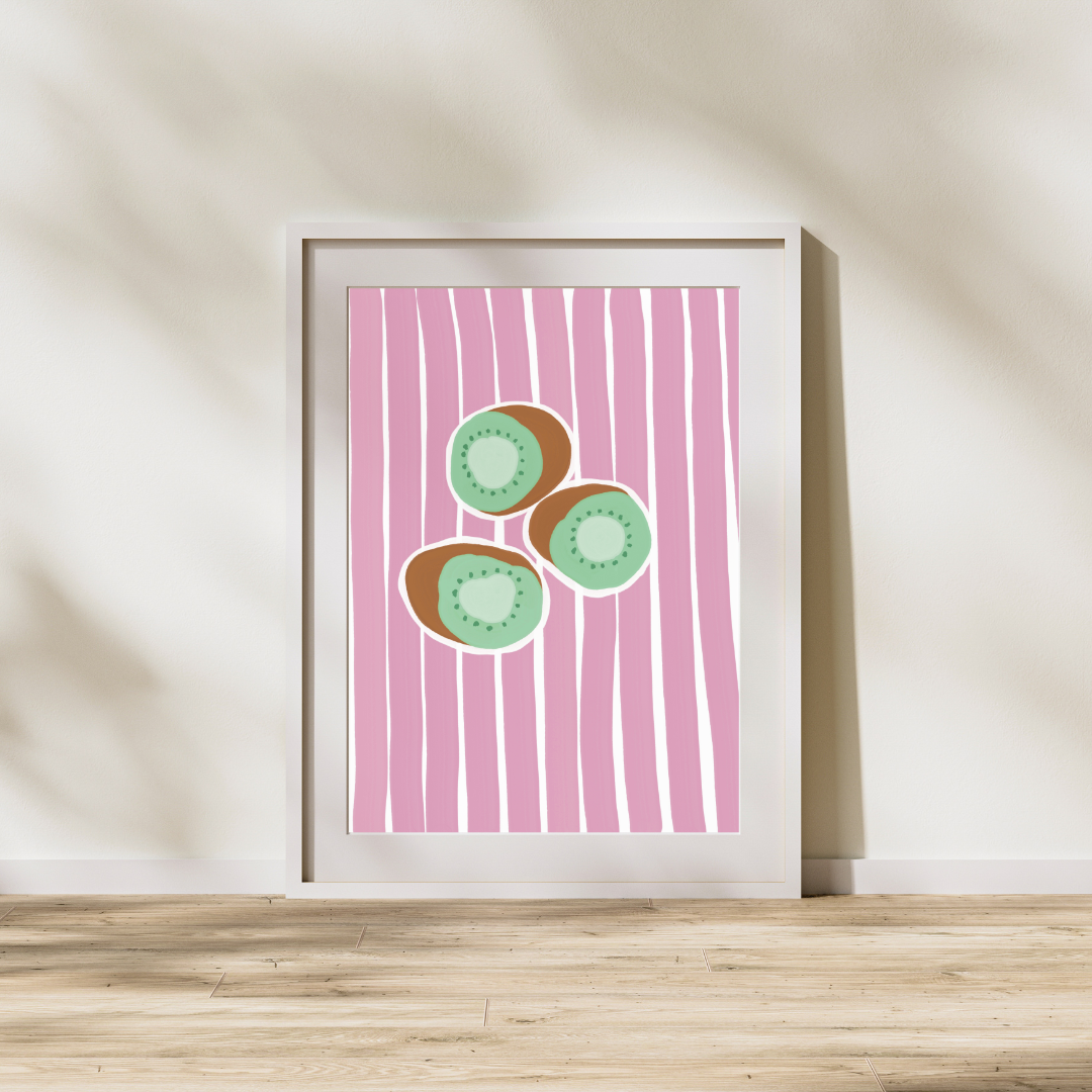 Stripes and kiwi | A4 art print